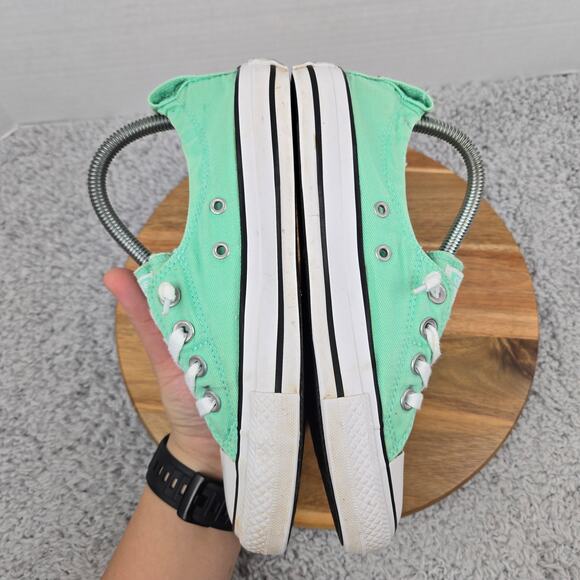 Converse Womens 7 CTAS Chuck All Star Shoreline Ox Green Glow Casual Sneaker - Picture 7 of 12